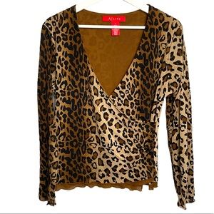 A-Line Animal Tiger Print Longsleeve Top Size Large